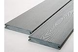 Handmuster/Muster BPC Massivdiele, 20 (Stärke) x 120 mm (Breite), einseitig glatt gebürstet/einseitig Holzoptik, grau (7,65 € / lfm)