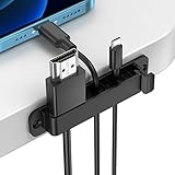 Kabelhalter Kabelclips, AGPTEK 5 Stück Kabel organizer Set mit Zwei Größen Slots, Vielzwecke Kabel Halterung Selbstklebend oder Schrauben, Kabelklemmen für Netzkabel, USB Ladekabel, PC Kabel, Schw