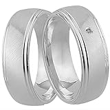 trauringe123 - Hochzeitsringe Verlobungsringe Trauringe Eheringe Partnerringe mit 1 Stein Trauringe aus Silber , 925 `er Sterlingssilber , Diamant ,GRAVUR GRATIS , (1 Paar) - J29-1