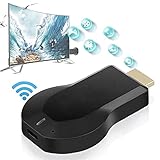 Hainice Drahtlose Bildschirmgerät WiFi HDMI-Empfänger-Bildschirmspiegelungadapter für Android/iPhone/iPad/Windows/Miracast/Mac OS TV/Projektor/Monitor- Schw