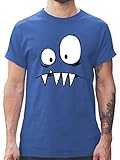 Karneval & Fasching Kostüm Outfit - Monster Kostüm - XXL - Royalblau - t Shirt grün - L190 - Tshirt Herren und Männer T-S