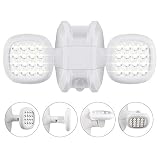 HONWELL LED Außen Sicherheitsbeleuchtung, Wasserdicht IP65 Drahtlose Sicherheitslicht 600 Lumen Bewegungsmelder Aussen Batterie Aussenstrahler Wandleuchte Sicherheitslicht für Garten,Weiß
