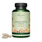 GRANATAPFEL Kapseln Vegavero ® | EINZIGARTIG: 40% Ellagsäure UND 40% Punicalagin | Hochdosiert - 600 mg pro Kapsel | 120 Kapseln | Natürliche Antioxidantien | Ohne Zusatzstoffe | Veg