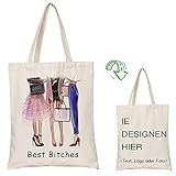 Pluviophile Personalisierte Baumwolltasche Personalisiert Bester Freund Taschen DIY Segeltuch Einkaufstüte Freundschaft Einkaufstasche für Damen Geburtstag Geschenk DIY Jeder Wunsch, Logo & I