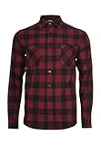 Urban Classics Herren Checked Flanell Shirt Hemd, Mehrfarbig (Blk/Burg, 3XL EU