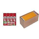 Pritt Klebestift, sicherer und kinderfreundlicher Kleber für Kunst und Bastelarbeiten, sta4x43g Pritt Stift & Amazon Basics - Holzgefasste Bleistifte, HB, vorgespitzt, 30er-Pack