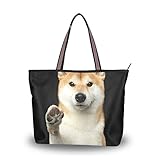 alaza Tote-Schulter-Tasche Niedliche Shiba Inu Hundehandtasche Groß