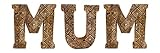 Handgeschnitzte geometrische Holzbuchstaben 'Mum'