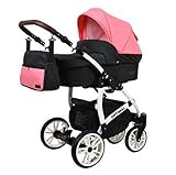 GroßhandelPL Kinderwagen Optimal,3in1 Alu-Set Wanne Buggy Babyschale Autositz mit Zubehör Black C