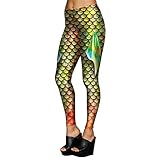 Leggings Strumpfhose für Damen, Damen Fischwaage Fin drucken Mode Bleistift Pants Plus Size Stretchy Leggings, die enge dünne Yoga-Pants-Trainingshose laufen Sports Running Workout Hose Gym Tig