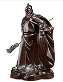Chinesische Feng Shui Guan Yu Statue Schwarzes Sandelholz schnitzt Guan Gong Statue Pendel feste hölzerne Kampfkunst Gott Glück Buddha Guan Yu Guan Gong-Statue ( Color : Black , Size : Height 80CM )