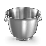 Bosch Edelstahl-Rührschüssel MUZ9ER1, 5,5 Liter, max. Teigmenge 3,5 kg, praktische Schüsselgriffe, spülmaschinengeeignet, passend für OptiMUM Kü