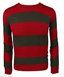 Freddy Krueger Horror Rot & Grün Pullover Damen Mädchen Jungen Herren Fancy Kostüm # (Rot & Grün gestreifter Pullover #9-10 YRS#Girls)
