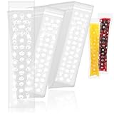 COM-FOUR® 120x Wassereistüten - Mini-Gefrierbeutel - Eisform für hausgemachtes Wassereis - Stangenwassereis-Tüte mit Zipverschluss (120 Stück - Wassereistüte transparent)