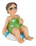 Polyresin Figur Urlauberin im Schwimmreif 5x4,5cm Frühling und Sommer badet g