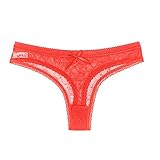 Jaysis Damen Spitzen Unterhosen Sexy Erotisch Niedrige Taille Transparente Versuchung Damen Slip Tanga Höschen mit Schleife Frauen Bikini Panties Bikinihose Badeanzug Slips One Size Mehrfarbig