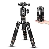 Koolehaoda tragbares Desktop-Ministativ mit Kugelkopf, höhenverstellbar 9-21,5 Zoll, kompaktes Desktop-Makro-Ministativ mit SLR-Kamera-Tragetasche, maximale Belastung 10 kg (KQ-166)