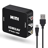 HDMI zu RCA Konverter, 1080p HDMI zu AV 3RCA CVBs Composite Video Audio Konverter Adapter unterstützt PAL / NTSC für TV Stick, Roku, Chromecast, TV, PC, Laptop, Xbox, HDTV, DVD-Play