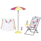 Zapf Creation 829264 BABY born Holiday Liegestuhl Set Puppenzubehör 43 cm, b