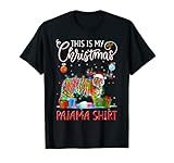 Das ist mein Weihnachts-Pyjama-Shirt Tiger Christmas Lights T-S