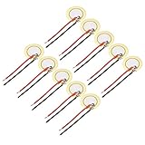 sourcing map Piezo-Discs, 15 mm, Akustik-Tonabnehmer, Transducer, Mikrofon, Trigger-Element, Trommel, Gitarre, 10 Stück