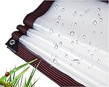 F-XW Wetterfeste transparente Plane Abdeckplane Wasserdicht Mit ösen, Anti-Aging-Isolierung PVC 0,14 mm, für Pflanzen Gewächshaus-Haustierstall-Dach, 1x3m/2x4m/3x4m/4x4m/5x8m/6x6m/7x8m/8x9m/10x11