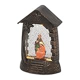 Richolyn Krippenlaterne, Weihnachtsschneekugeln, Weihnachtslaterne, batteriebetriebene beleuchtete Wasserlaterne mit wirbelndem Glitzer, Engelsschneekug