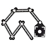 Chanhan Angleizer Template Tool, 6 Sides, Alulegierung Winkelschablone Multi winkel lineal, Multifunktionslineal Winkelmesswerkzeug, mit Tile Positioning Aperture L