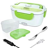 Elektrische Lunchbox 2 IN 1, Lunchbox Elektrisch 12 V / 24V / 220 V Elektrischer Speisenwärmer 1,5L Brotdose Kostwärmer für Auto Haushalt Camping Speisenwärmer Electric Haushalt Box