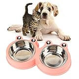 YJingMM Fressnapf Hund Hundenapf Edelstahl rutschfest Hundenapf Kleine Hunde Reisenapf Hund NäPfe, TräNken & ZubehöR FüR Hunde pink,S