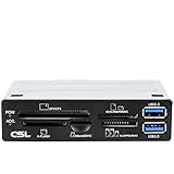 CSL - 3,5 Zoll All in One USB 3.0 Super Speed - interner Cardreader USB 2.0 Kartenleser - 2 x USB 3.0 Schnittstellen - Multifunktionspanel - SD SDHC Mini SDHC Micro SDHC USB XD CF MD