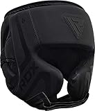 RDX NIOR Kopfschutz Boxen, Maya Hide Leder, Kickboxen MMA Kampfsport Schwarz Kopfschützer Thaiboxen Gesichtsschutz, Head Guard Boxing Sparring, Boxhelm Muay Thai TaekwondoTraining, Manner D