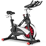 JOROTO Speedbike X2 Indoor Cycling Bike Heimtrainer Fahrrad mit Kraftvollen Magnetbremse & Riemenantrieb Ergometer mit Stufenlosem Widerstand ink. LCD Display in KM Gezeigt - ca. 150kg Belastb