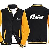 Varsity Jacken, Indian Baseball Jacke Varsity Herren Slim Fit Bomber Buchstabe Baseball Mantel Letterman Jack