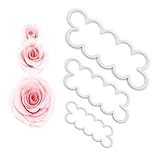 Diawell 3er Rose Cutter Fondant Blumen Ausstecher Kuchenform Kuchen Form Backen Tortendeko Modellierwerkzeug Verschiedene Größen Formrahmen T