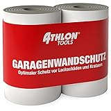 ATHLON TOOLS 2x FlexProtect Garagen-Wandschutz - je 2 m lang - Extra Dicker Auto-Türkantenschutz, Selbstklebend, Wasserabw