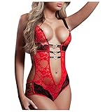 Dasongff Dessous Damen Sexy Bestickte Reizwäsche Spitze Negligee Transparente Erotik Unterwäsche Babydoll Lingerie Nachthemd Nachtwäsche Lingerie Teddy Einteiler Bodysuits Reizw