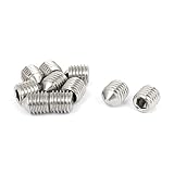 sourcing map M10x12mm Edelstahl Kegel Spitze Sechseck Steckdose Grub Schrauben 10 Stk DE