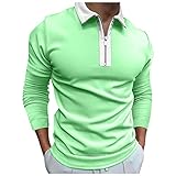 Xiangdanful Poloshirt Herren Langarm Regular Fit Freizeit Half-zip Polohemd Basic Männer Langarm Golf Tshirts Sport Outdoor Poloshirt Leicht T-Shirt Langarmhemd Lang