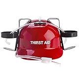 Trinkhelm Bier-Helm mit Trinksystem Bierhalter mit Trinkschlauch JGA Saufhelm Partyzubehör Bauarbeiterhelm mit Dosenhalterung Party-Artikel Junggessellenabschied Fun Gadget Scherzartik