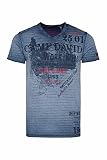 Camp David Herren Streifenshirt mit V-Neck und Lab