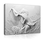 Bilder Frauen Gesicht Hut Wohnzimmer Leinwandbilder Wandbild Kunstdruck Wandbilder Wand Bild auf Leinwand UV-Beständig Aufhängefertig (PP14014, O4 (60 x 40 cm))