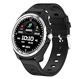 Sport Smart Watch Calling Voice Assistant wasserdichte Pulsuhr Blutsauerstoff Fitness Tracker Smartwatch, Schwarz U