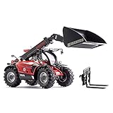 WIKING 077850 Manitou Teleskoplader MLT 635, Modellfahrzeug, 1:32, Metall/Kunststoff, Ab 14 Jahre, Ladearm mit realistischen Bewegungen, Frontladerwechselsystem, Inkl. Schaufel und Palettengab
