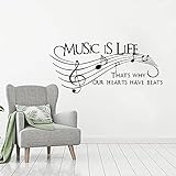 Nette Musik Text Kunst Moderne Wandtattoo Sprache Vinyl Aufkleber PVC Wandaufkleber Wandbild Kunst Aufkleber A3 43x95