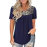 Bluse Damen Elegant Leopardenmuster Damen T Shirt Tops Damen Damen Oberteile Party Oberteil Damen PartyElegante Oberteil Damen Große Größe Casual Pullover Locker Sommer Mädchen Girls Tank Top