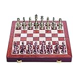 GUOQING Internationale Schach-Zink-Legierungs-Schach-Stücke Board Schachspiel Im Freien Freizeit Unterhaltung Goldene Schachbrett Spiel Set FFFF Schach Schachspiel (Color : Bronze)