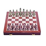 GUOQING Internationale Schach-Zink-Legierungs-Schach-Stücke Board Schachspiel Im Freien Freizeit Unterhaltung Goldene Schachbrett Spiel Set FFFF Schach Schachspiel (Color : Bronze)