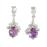 NOVICA Damen Amethyst 0,925 Rhodium überzogen silberne Ohrringe ‚Wisteria Bloom‘