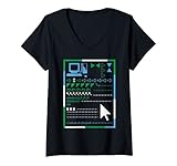 Damen Web Design Symbol Icon Computer Geek Programmer Nerd Lehrer T-Shirt mit V